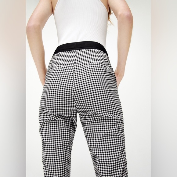 NWT Zara Jogger Waist Black/White Gingham Slim Fit Pant S - Picture 4 of 11